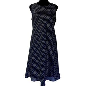 Donna Ricco Sleeveless Striped A-Line Mini Dress Dark Blue Women's Size 12